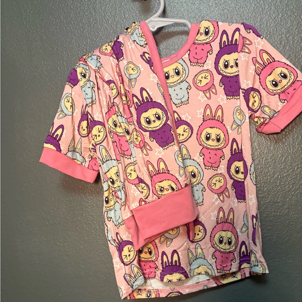 BAMBOO labubu short sleeve top long pants
